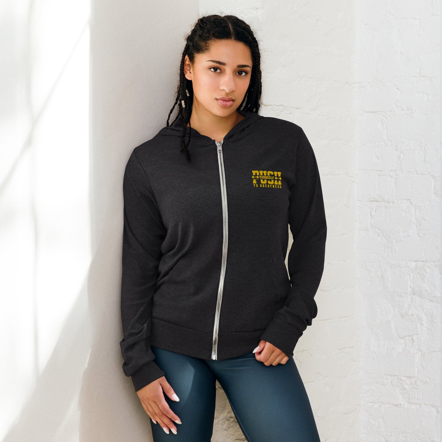 PUSH YOURSELF Unisex zip hoodie