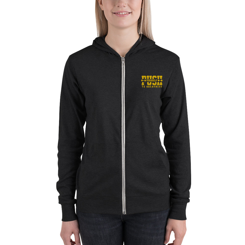 PUSH YOURSELF Unisex zip hoodie