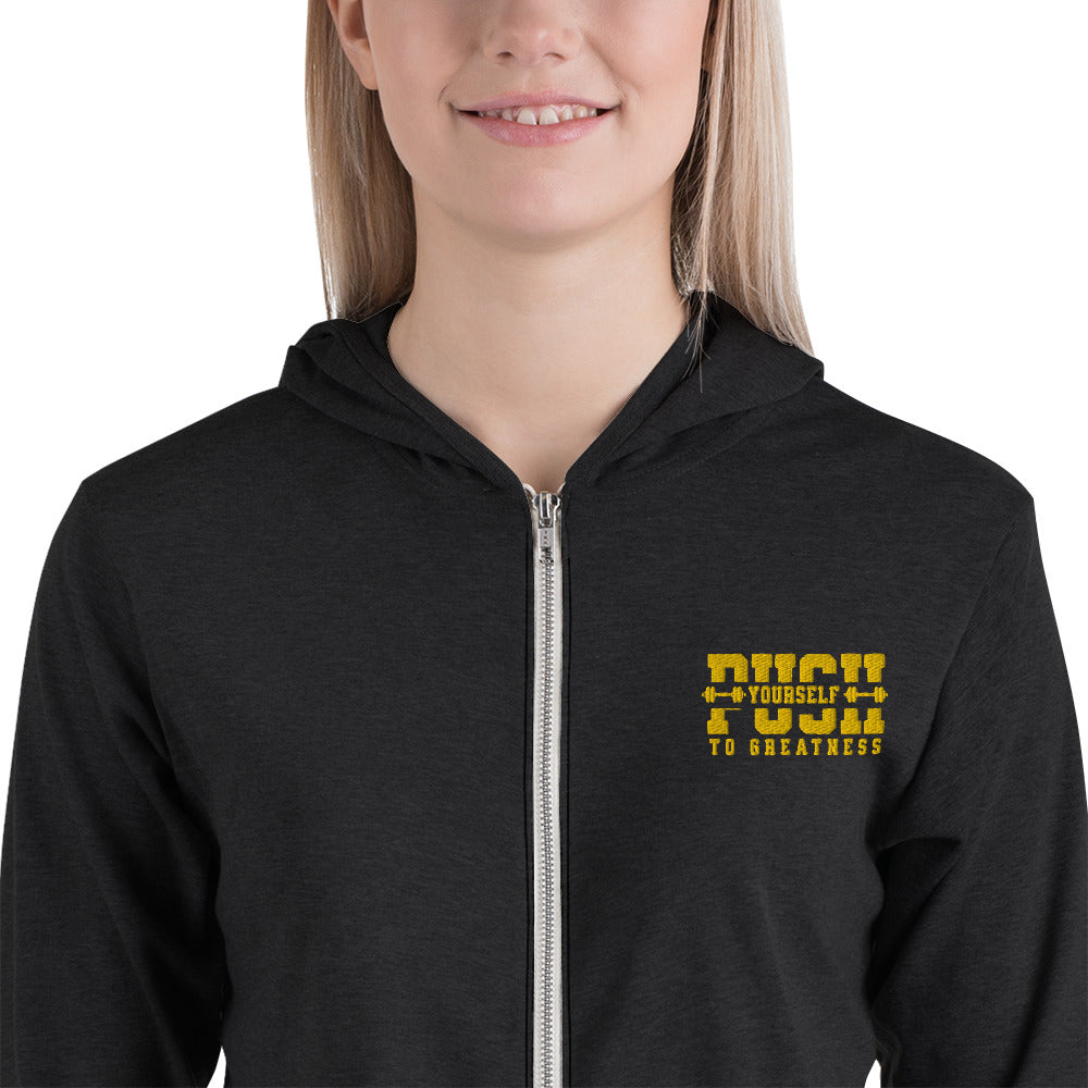 PUSH YOURSELF Unisex zip hoodie