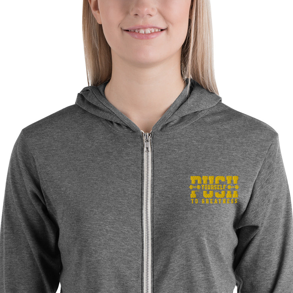 PUSH YOURSELF Unisex zip hoodie